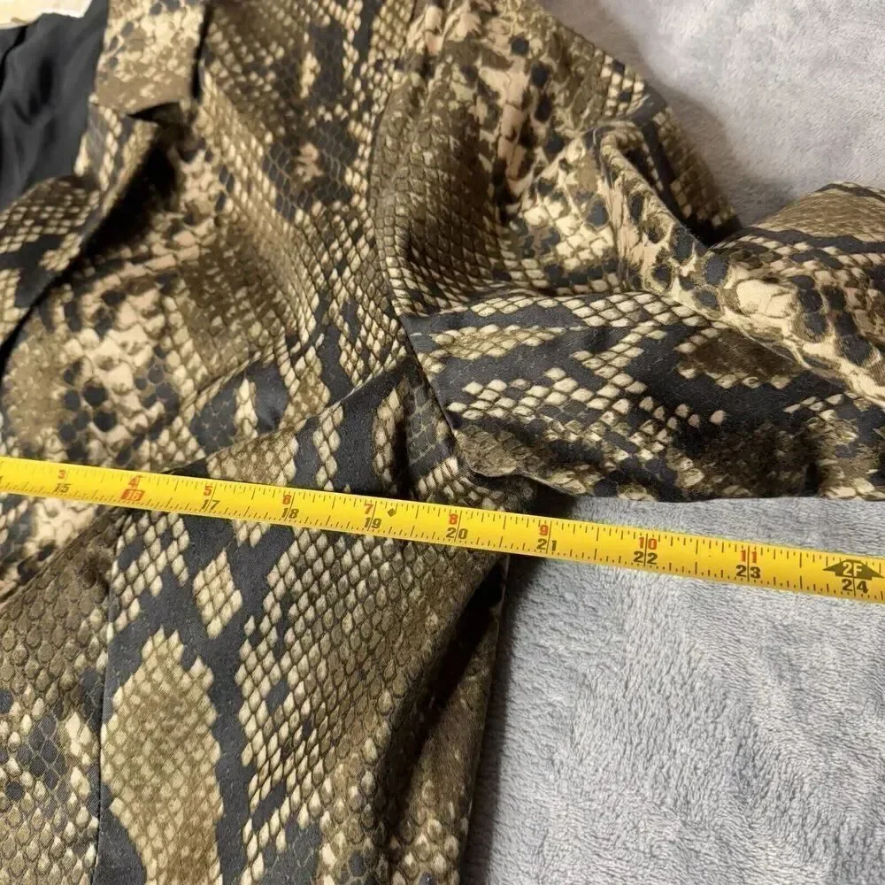 Michael Kors Sz 12 Women’s Blazer Jacket Cotton Snake Skin Animal Print Lined